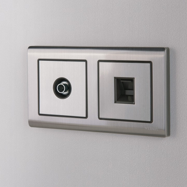 Розетка Ethernet RJ-45 без рамки Werkel глянцевый никель W1181002