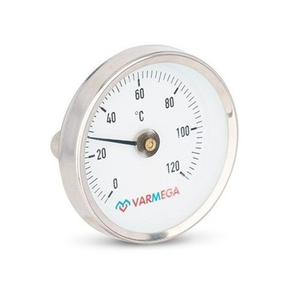 Термометр VARMEGA биметаллич. накладной 63 мм, 120гр.С, с пружиной, VMMT05-635000