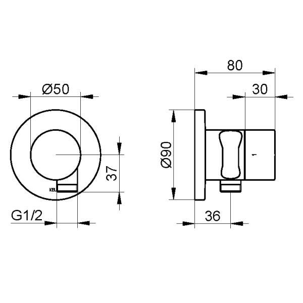 Запорный вентиль Keuco IXMO 59557010201