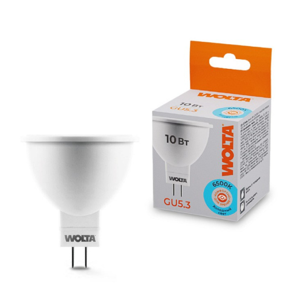Лампа светодиодная Wolta GU5.3 10Вт 6500K 25WMR16-220-10GU5.3