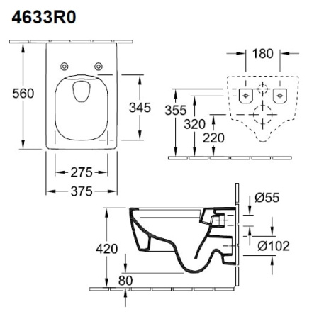 Унитаз подвесной Villeroy&Boch Memento 2.0 4633R0RW
