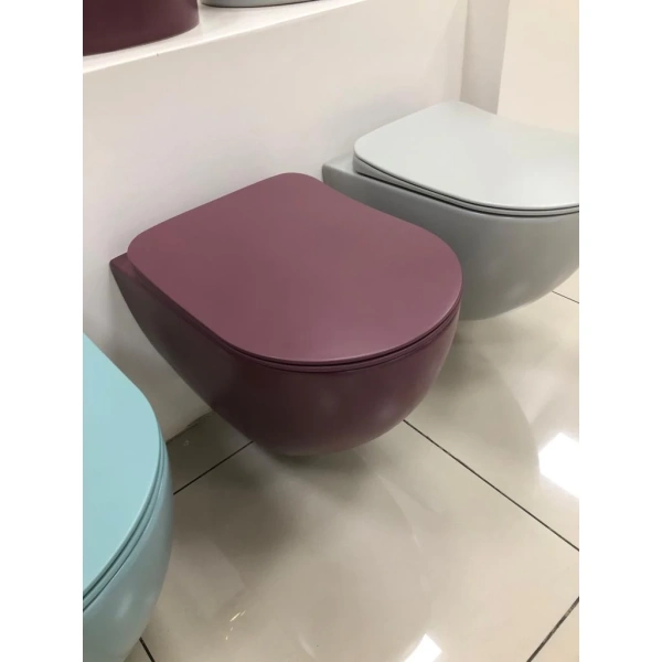 Унитаз подвесной Creavit Free FE322-00BR00E-0000 безободковый, с функцией биде, бордовый матовый