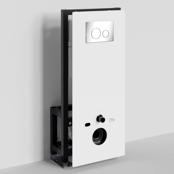 Инсталляция для унитаза WasserKRAFT Glan 66 66TLT.010.ME.WH.CH02 с кнопкой смыва, хром