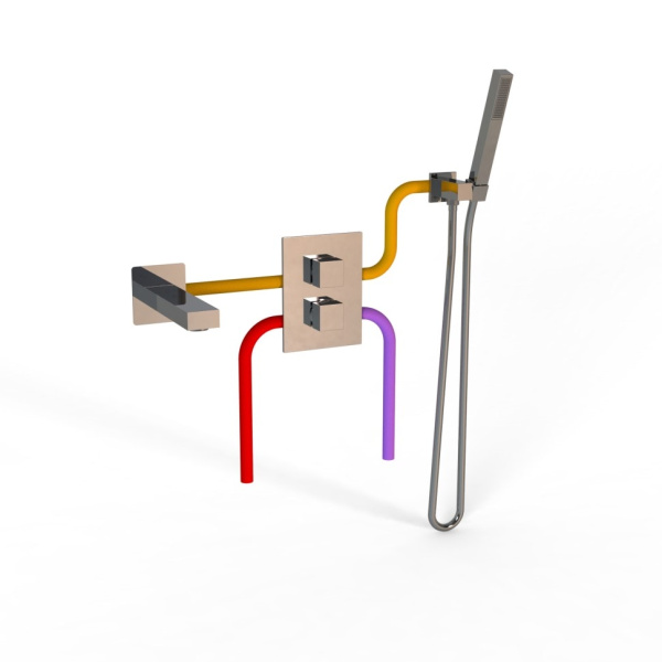 Термостат для ванны Paini Grazia 21CRSET26911THBATH с душевым гарнитуром