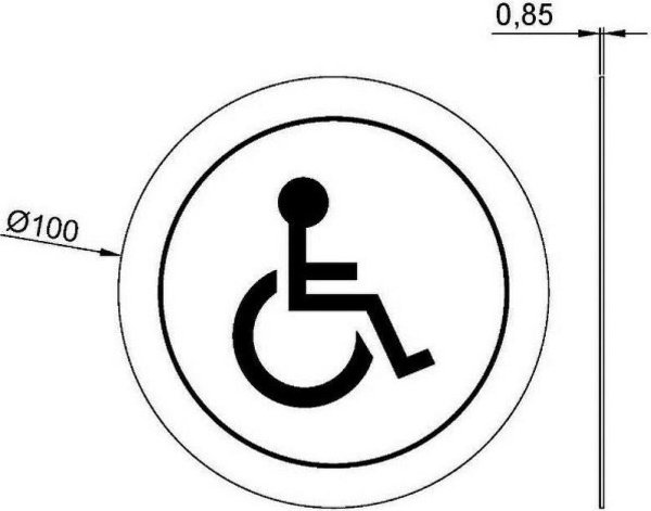 Табличка Туалет для инвалидов Nofer 16724.2.S, матовая нержавеющая сталь