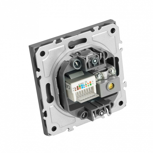 ТВ-розетка и розетка Ethernet RJ-45 без рамки Stekker Эмили 49950