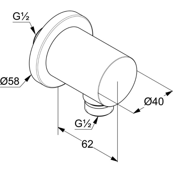 Шланговое подключение Kludi Nova Fonte Puristic 2054353-15 белое матовое