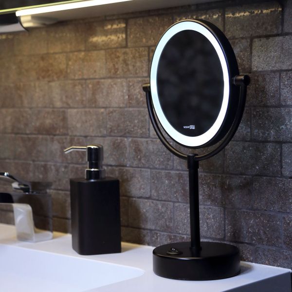 K-1005B Зеркало с LED-подсветкой двухстороннее, стандартное и с 3-х кратным увеличением