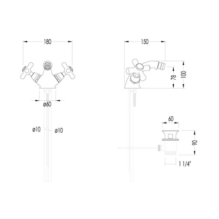Смеситель для биде Devon&Devon City UTCI120CR