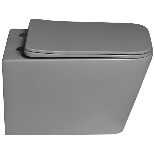 Унитаз подвесной SantiLine SL-5007MG безободковый, с сиденьем микролифт, серый матовый