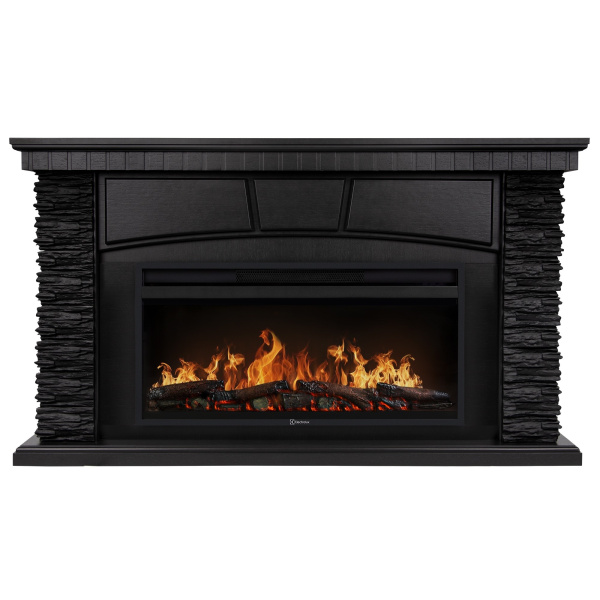 Каминокомплект: Очаг Electrolux EFP/P-3620LS, портал Porto 42/40/36 камень чер. шп. венге