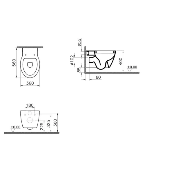 Унитаз подвесной Vitra Sunrise 5384B003-0075 белый