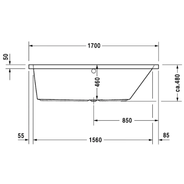 Акриловая ванна 170x70 см R Duravit Vero 700132000000000