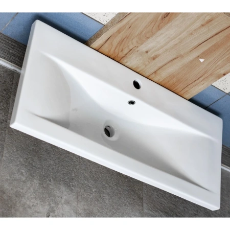 Раковина CeramaLux 9393-90 91x40 см, накладная, белый