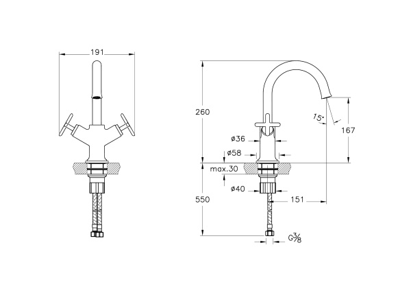 Смеситель для раковины Vitra Origin Classic A42884