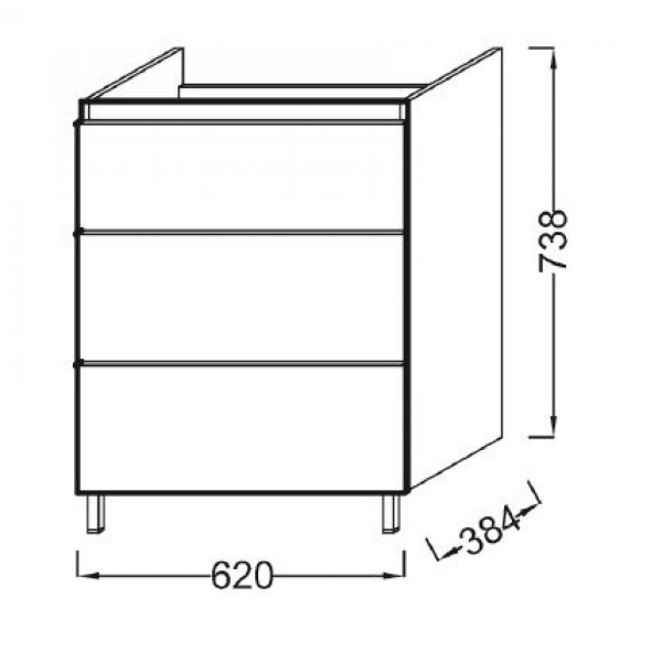 Тумба под раковину 60 см Jacob Delafon Odeon Up EB991D-E71 серый дуб