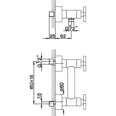 Смеситель для душа Cisal Barcelona Quad BQ00044121