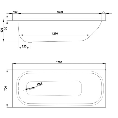 Стальная ванна Bette Form 170x70 2945-000ADAS