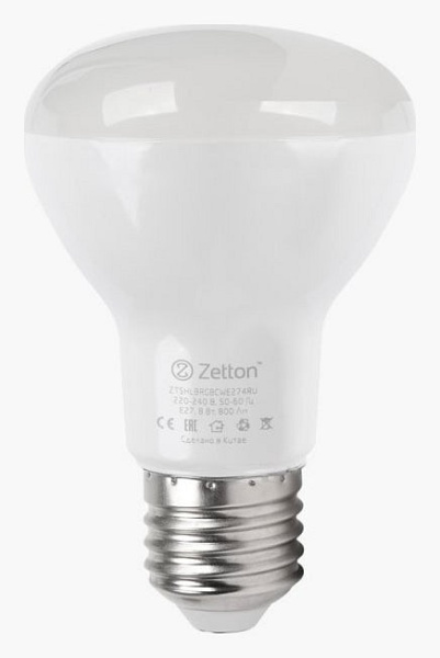 Лампа светодиодная с управлением через Wi-Fi Zetton Smart Wi-Fi Bulb E27 8Вт 6500K ZTSHLBRGBCWE274RU