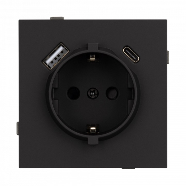 Розетка 2хUSB type A и C без рамки Arlight SCT-TENDO 054607