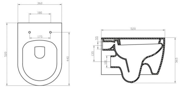 Подвесной унитаз BelBagno MARINO BB105CHR