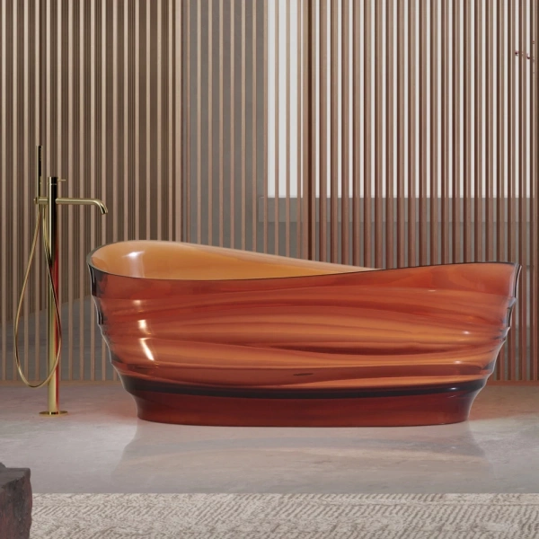 Ванна из полиэфирной смолы Abber Kristall AT9709Opal 170x88 см, отдельностоящая, коричневый