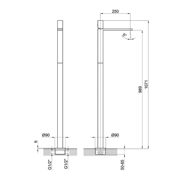 Смеситель для раковины Fantini Milano 31 P5 3036B сталь