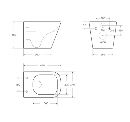 Чаша подвесного унитаза Belbagno ARDENTE-R BB520CHR