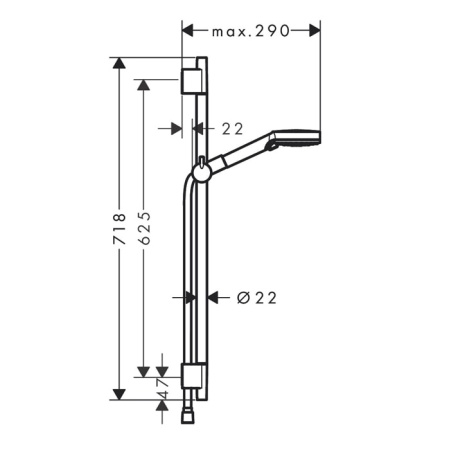 Душевой гарнитур Hansgrohe Vernis Blend 26423670 черный матовый
