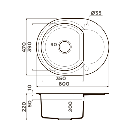 Кухонная мойка Omoikiri Sakaime 60E 4993544 leningrad grey