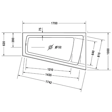Акриловая ванна 170x100 см R Duravit Paiova 700265000000000