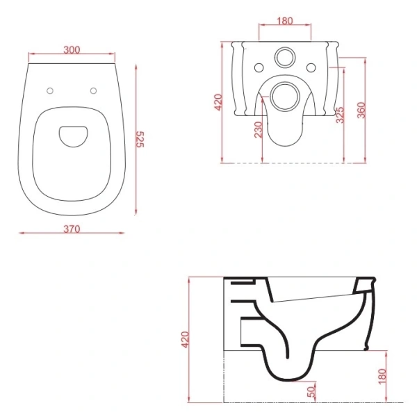 Унитаз подвесной Artceram Azuley AZV0010100bi