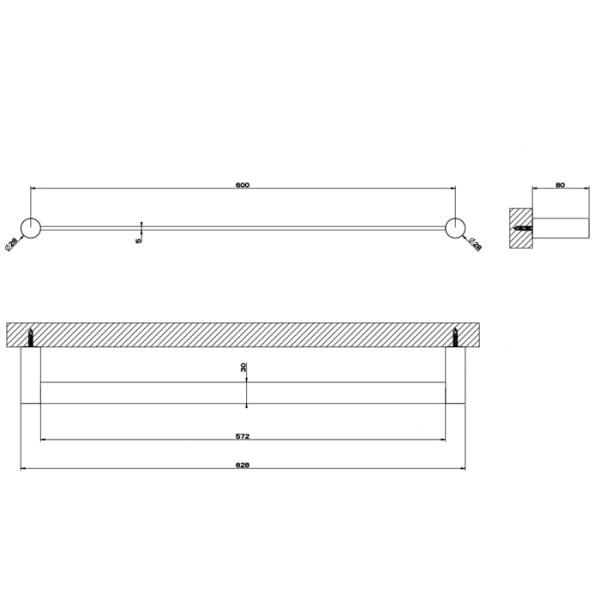Полотенцедержатель Gessi 316 60 см 54803#299 черный