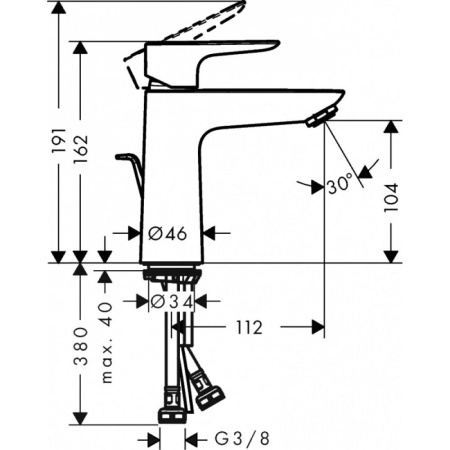 Смеситель для раковины hansgrohe Talis E 71712140 шлифованная бронза