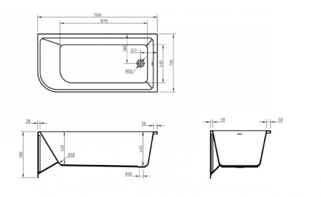 Акриловая ванна BelBagno 150x73 BB712-1500-730-R