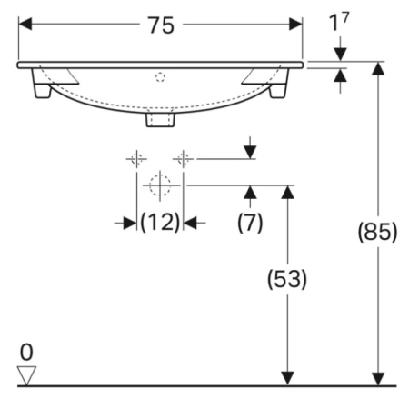 Раковина 75x48см Geberit Acanto 500.641.01.2