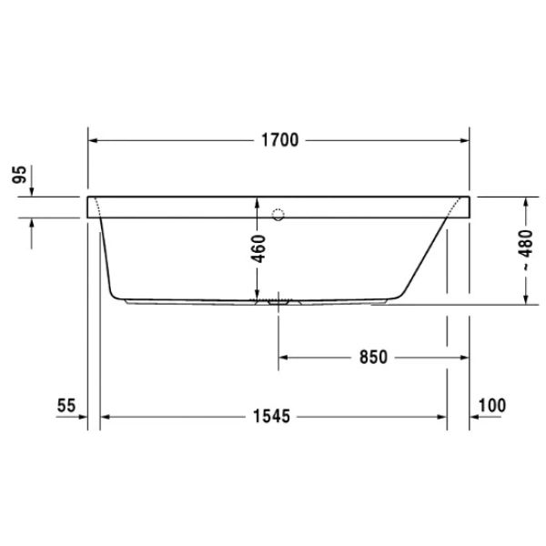 Акриловая ванна 170x75 см R Duravit Happy D.2 700313000000000