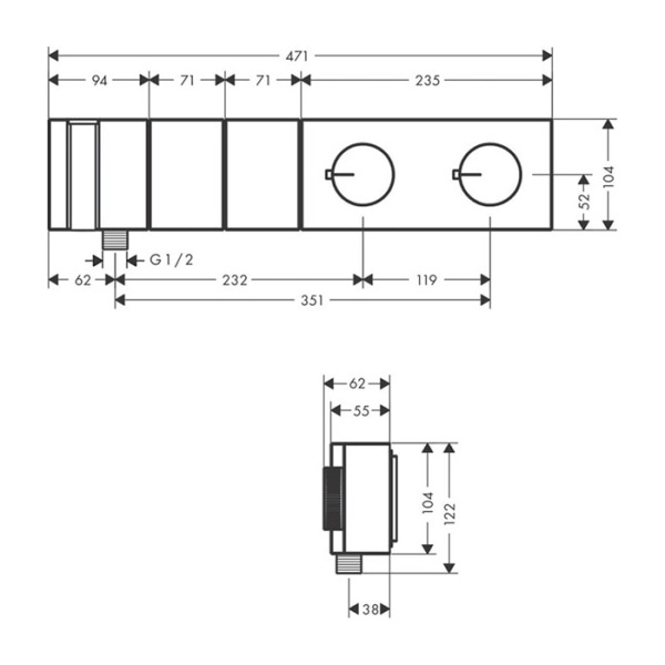 Термостат для ванны Axor Edge 46700000 с душем