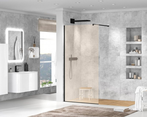 Душевая перегородка Cezares Liberta 120 LIBERTA-L-1-120-120-BR-NERO