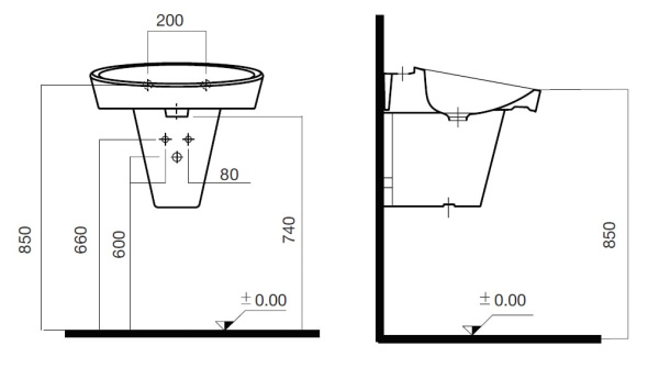 Полупьедестал AM.PM Admire C104970WH
