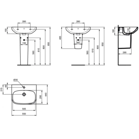 Раковина 55x44 см Ideal Standard I.Life A T470601