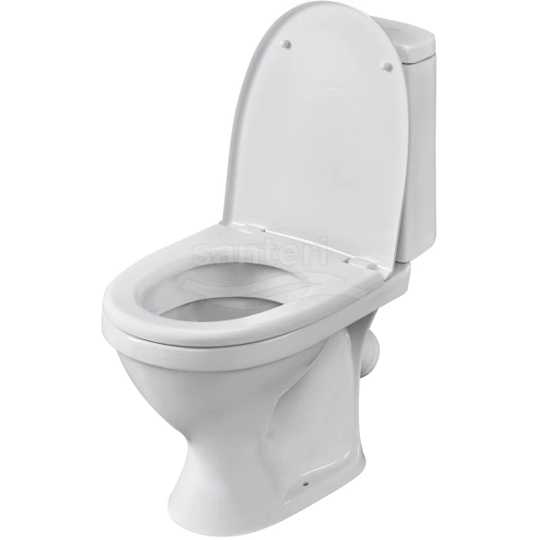 Унитаз-компакт Santeri Prime 1.P205.4.S00.00B.F (4640009670864) косой выпуск, с сиденьем, белый