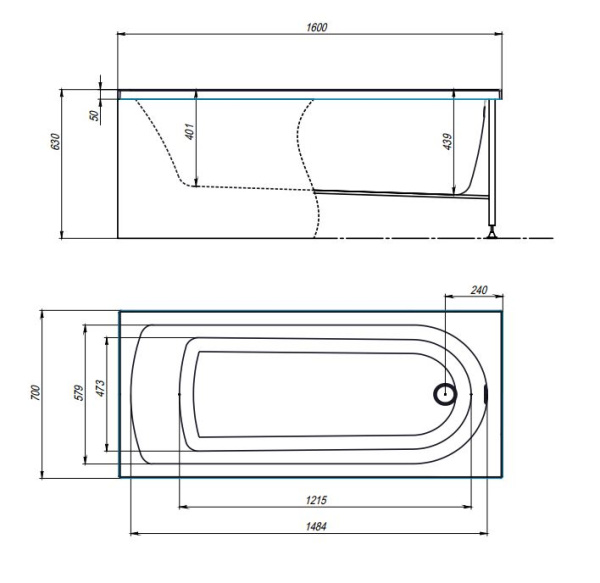 Акриловая ванна Timo Mika 160х70 MIKA1670 белый