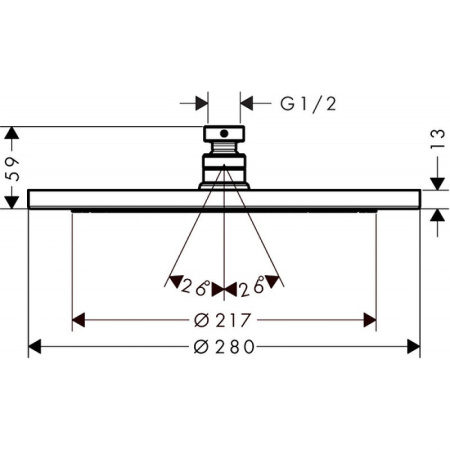 Верхний душ hansgrohe Croma 280 1 режим 26220140 шлифованная бронза