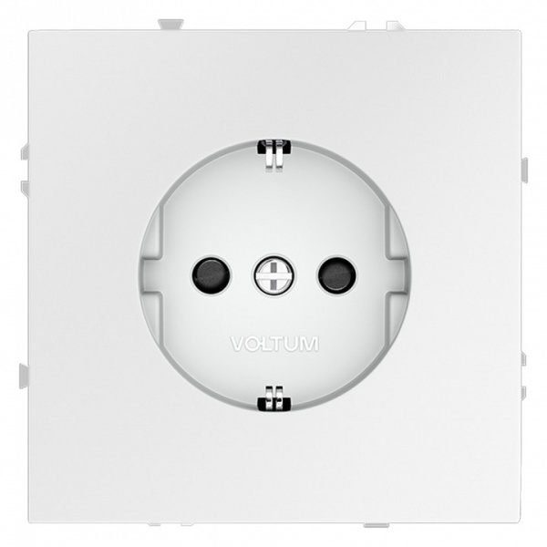 Розетка с заземлением и со шторкой без рамки Voltum S70 VLS040202