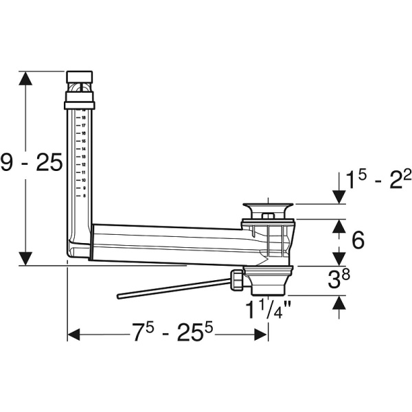 Сифон для раковины Geberit Clou 152.018.00.1 с системой перелива белый