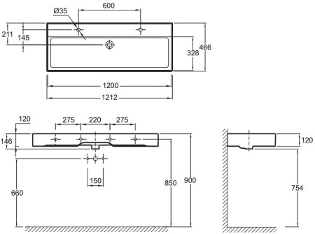 Раковина Jacob Delafon Vivienne 120 EXBK112-00