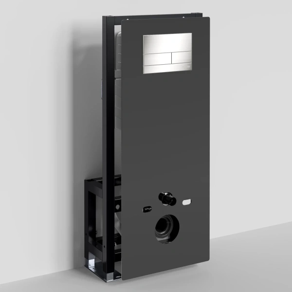 Инсталляция для унитаза WasserKRAFT Glan 66 66TLT.010.ME.BL.BN04 с кнопкой смыва, никель