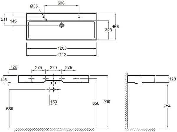 Раковина Jacob Delafon Vivienne 120 EXBK112-00