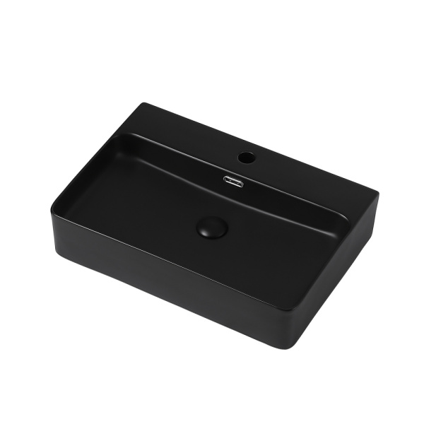 Раковина накладная Abber Rechteck 61 AC2201MB черная матовая